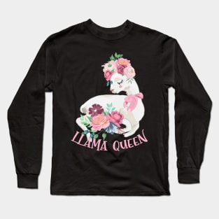 Llama Queen - Gift For Alpaca Lovers Long Sleeve T-Shirt